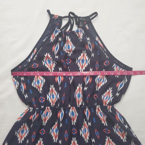 Forever 21 Women's Halter High Neck Backless Geometric Print Mini Dress Small - Picture 9 of 15